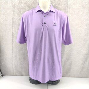 Footjoy Washington Country Club Shirt Men Large Purple Lightweight Embroidered